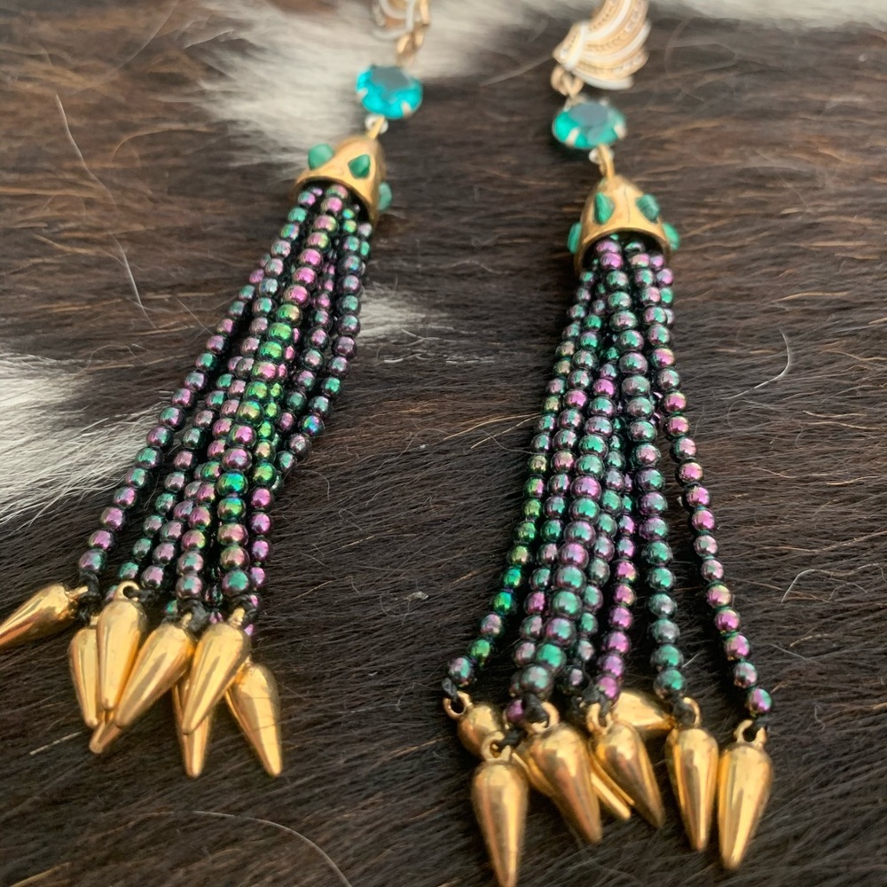 Lulu Frost Swift Nomadic Tassel Drop  Earrings - Picture 2 of 3
